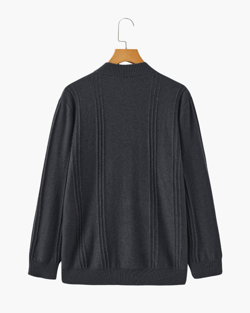 Ainsdale Men's Cashmere Ribbed Half-Zip Jumper – photo 4