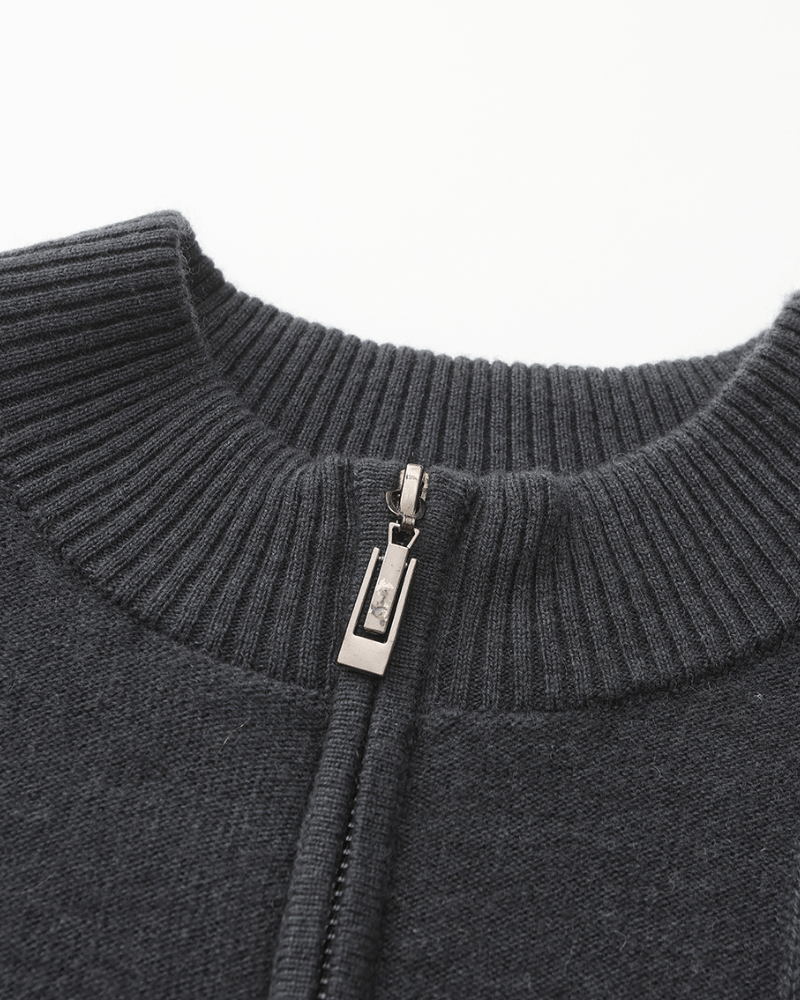 Ainsdale Men's Cashmere Ribbed Half-Zip Jumper – photo 6