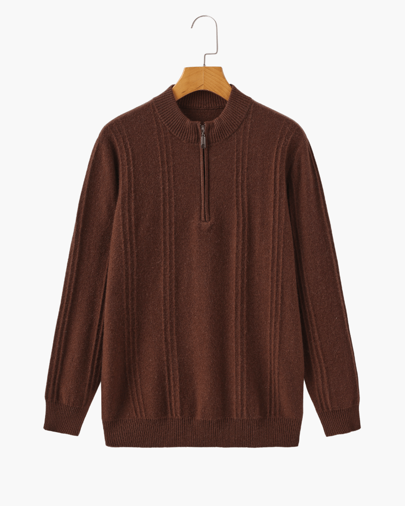Ainsdale Men's Cashmere Ribbed Half-Zip Jumper – photo 9