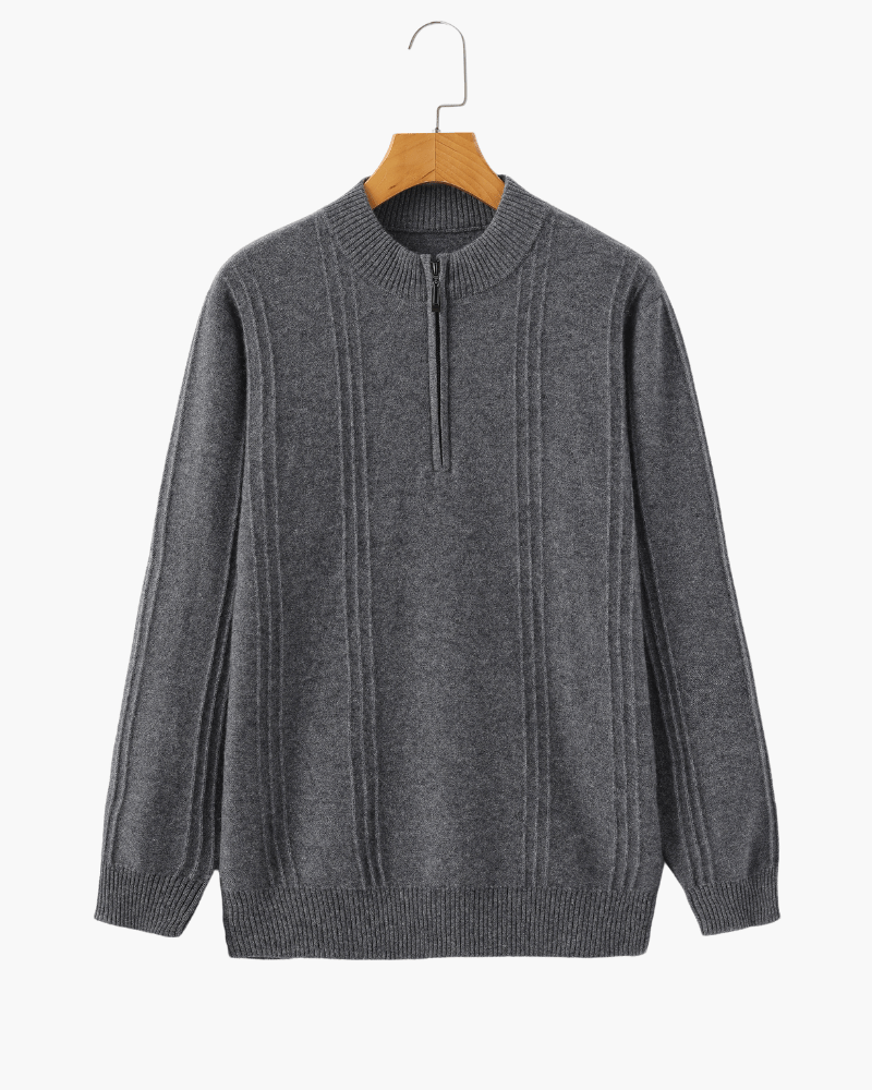 Ainsdale Men's Cashmere Ribbed Half-Zip Jumper – photo 10