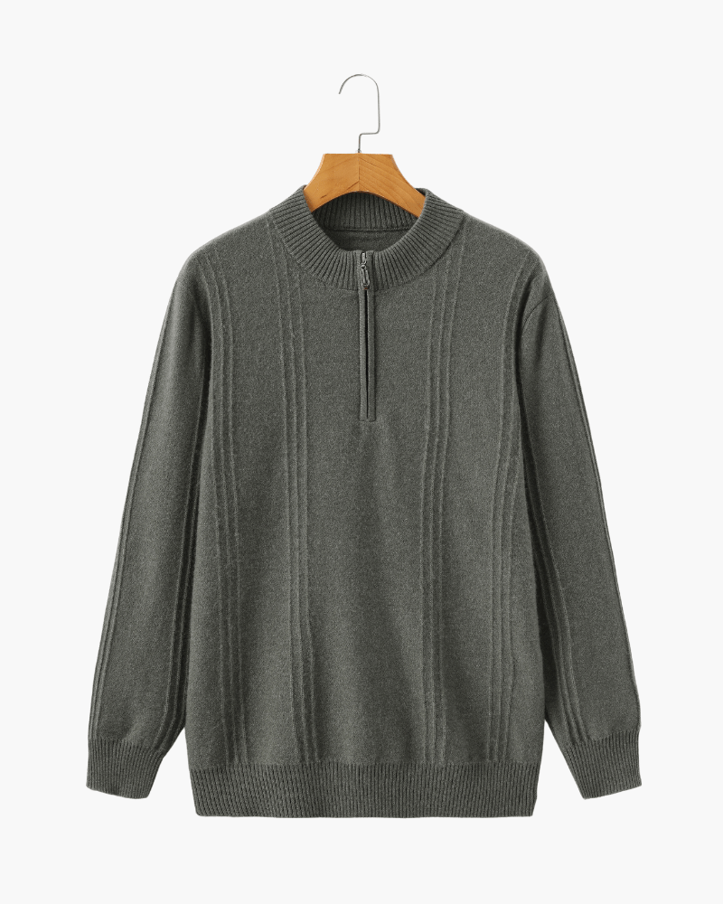 Ainsdale Men's Cashmere Ribbed Half-Zip Jumper – photo 11