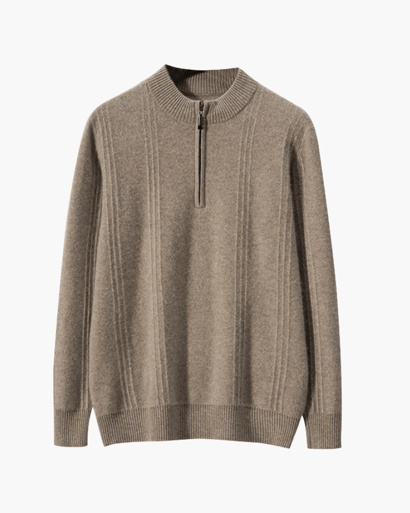 Ainsdale Men's Cashmere Ribbed Half-Zip Jumper – photo 12