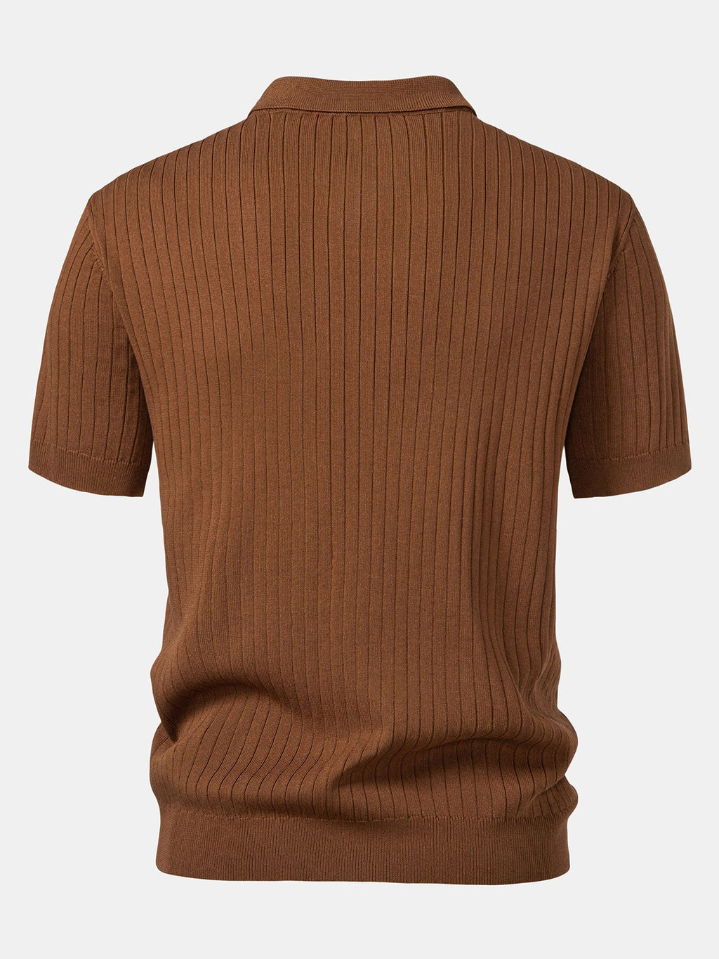 Aldon Men's Striped V-Neck Knit Polo Shirt – photo 2