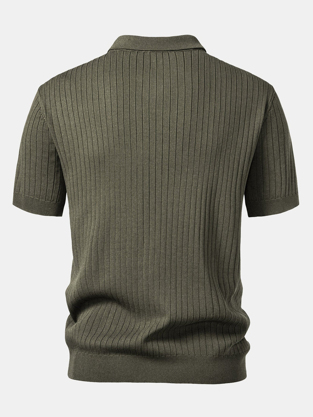 Aldon Men's Striped V-Neck Knit Polo Shirt – photo 4