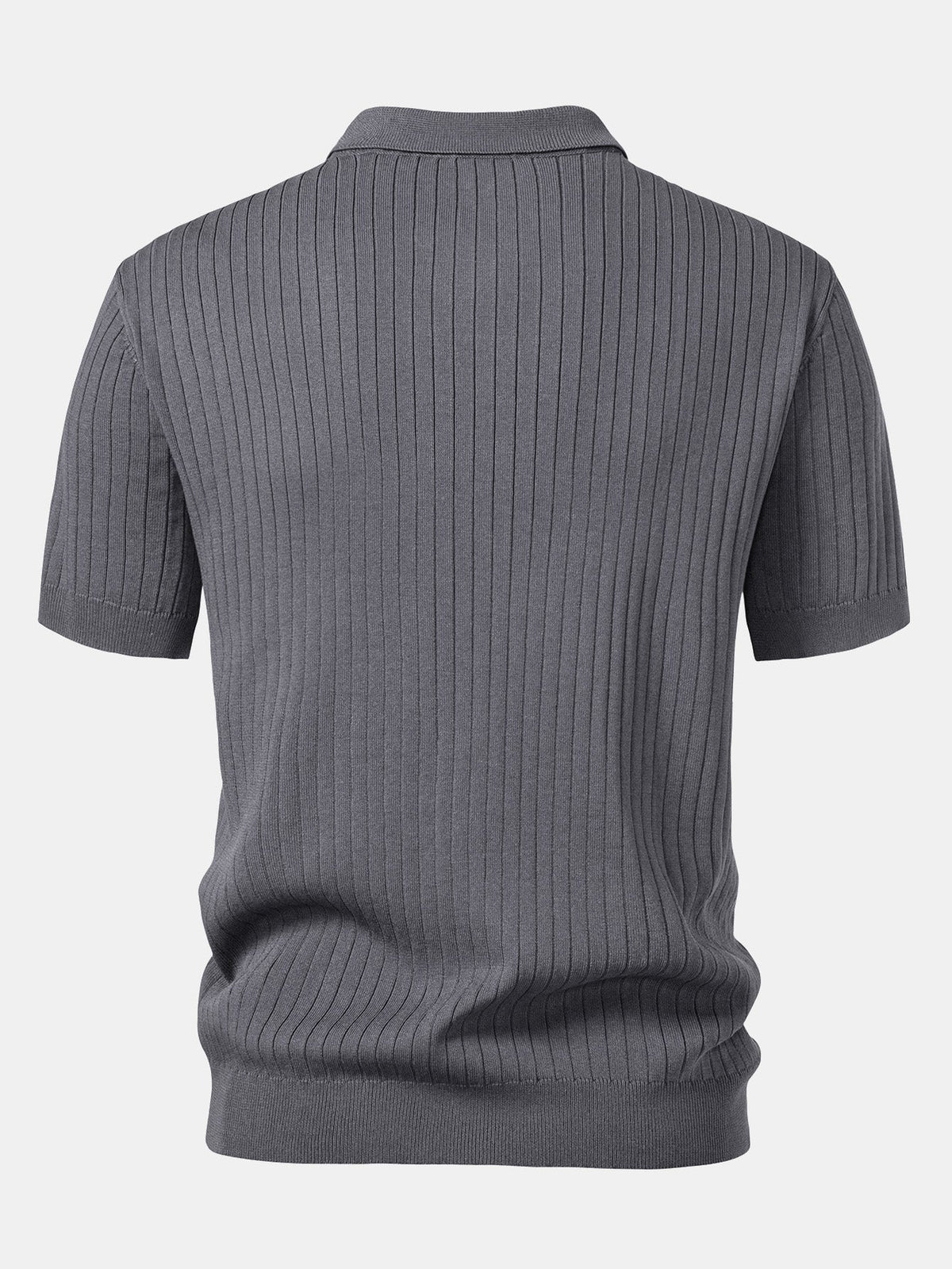 Aldon Men's Striped V-Neck Knit Polo Shirt – photo 10