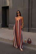 Arden Lounge Maxi Dress - Amber Stripe | Velbrooke