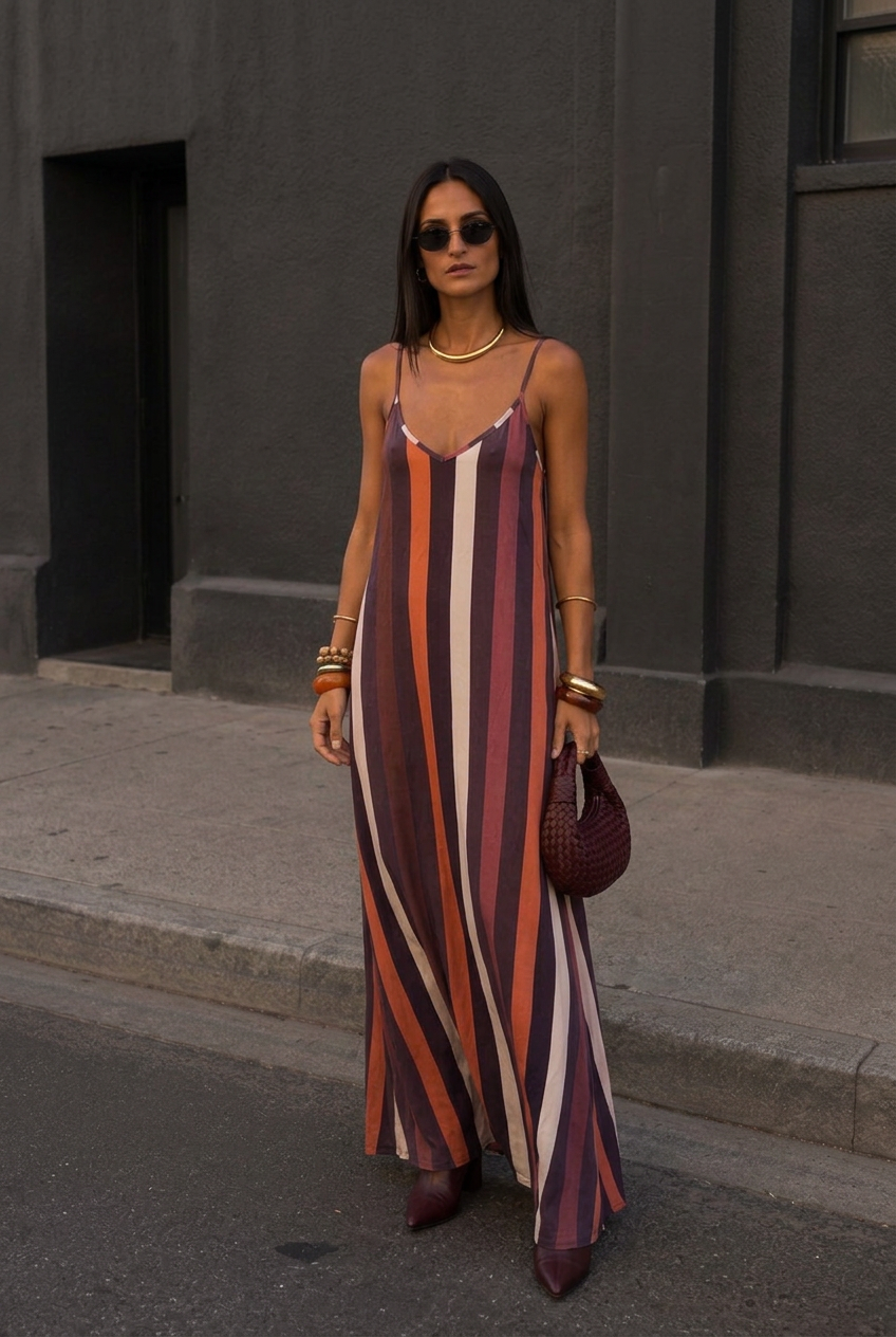 Arden Lounge Maxi Dress - Amber Stripe – photo 2