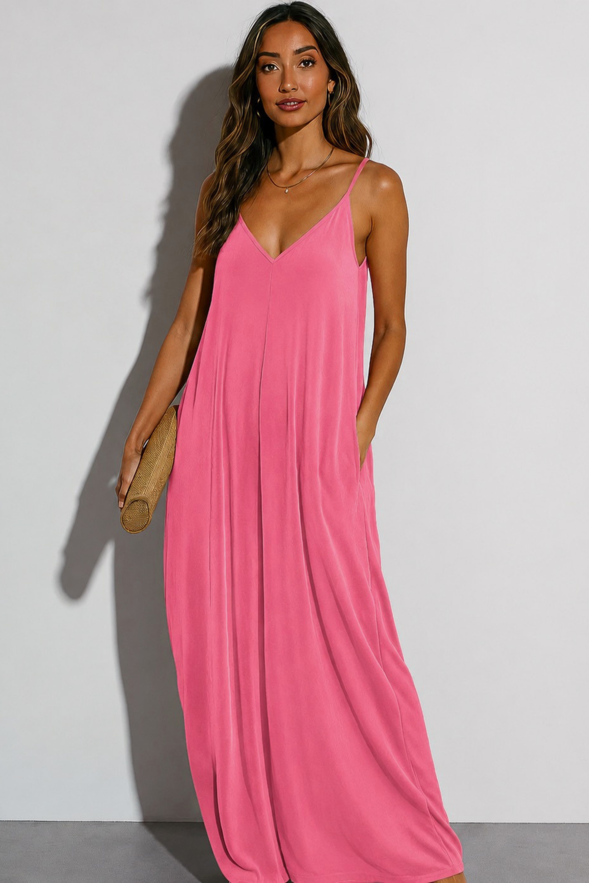 Arden Lounge Maxi Dress - Fuchsia | Velbrooke