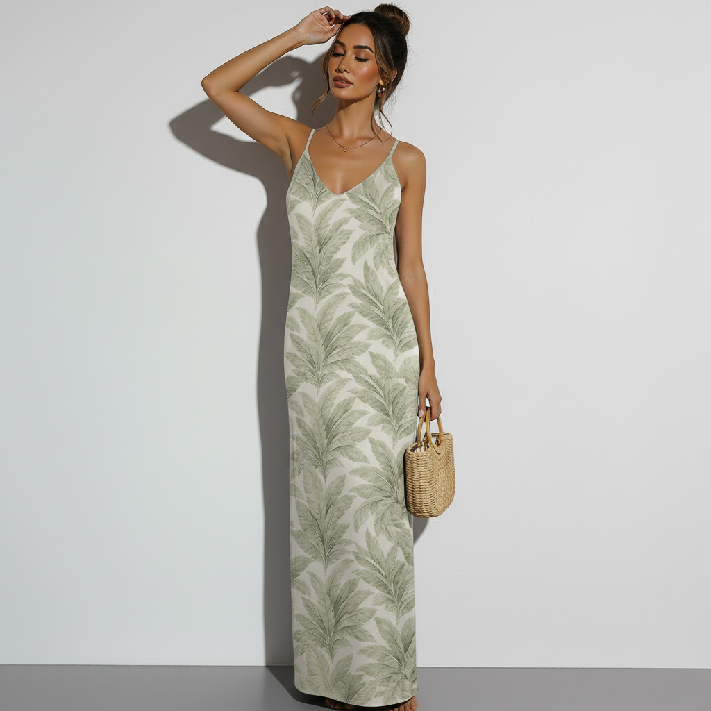 Arden Lounge Maxi Dress - Palm Leaf | Velbrooke