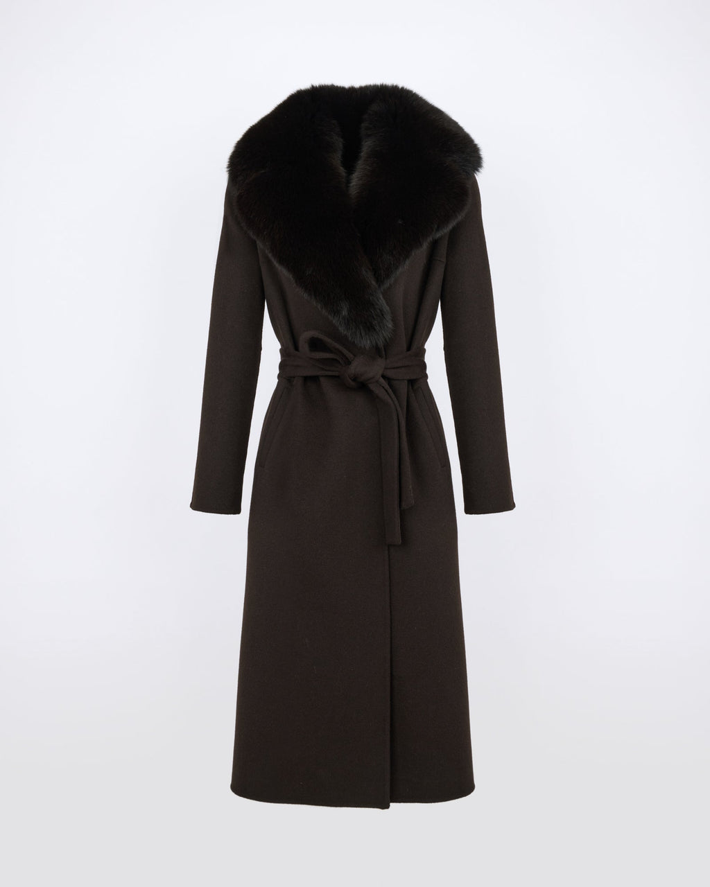 Celestine | Belted Coat with Plush Collar and Lapels - Chestnut – photo 5