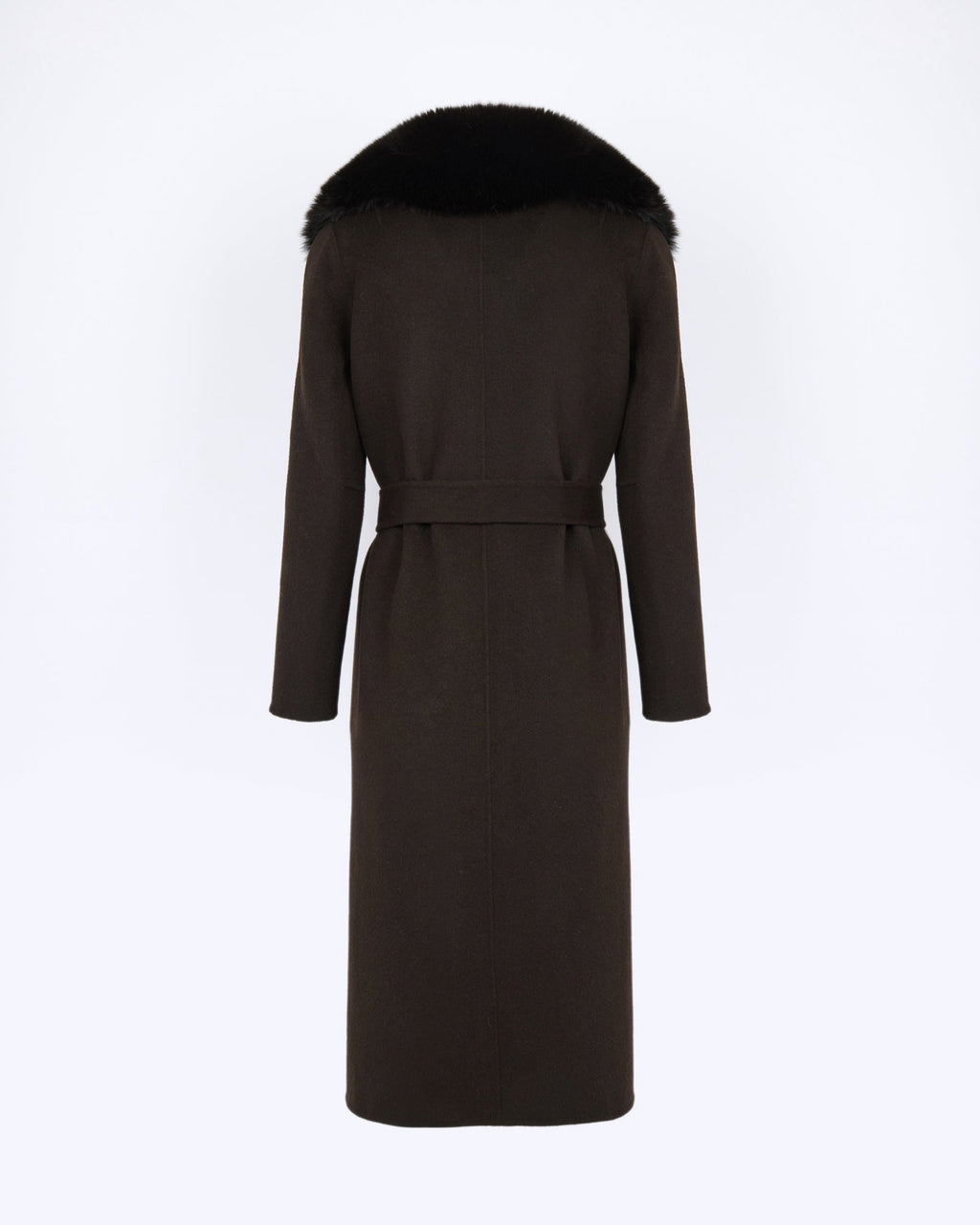 Celestine | Belted Coat with Plush Collar and Lapels - Chestnut – photo 6