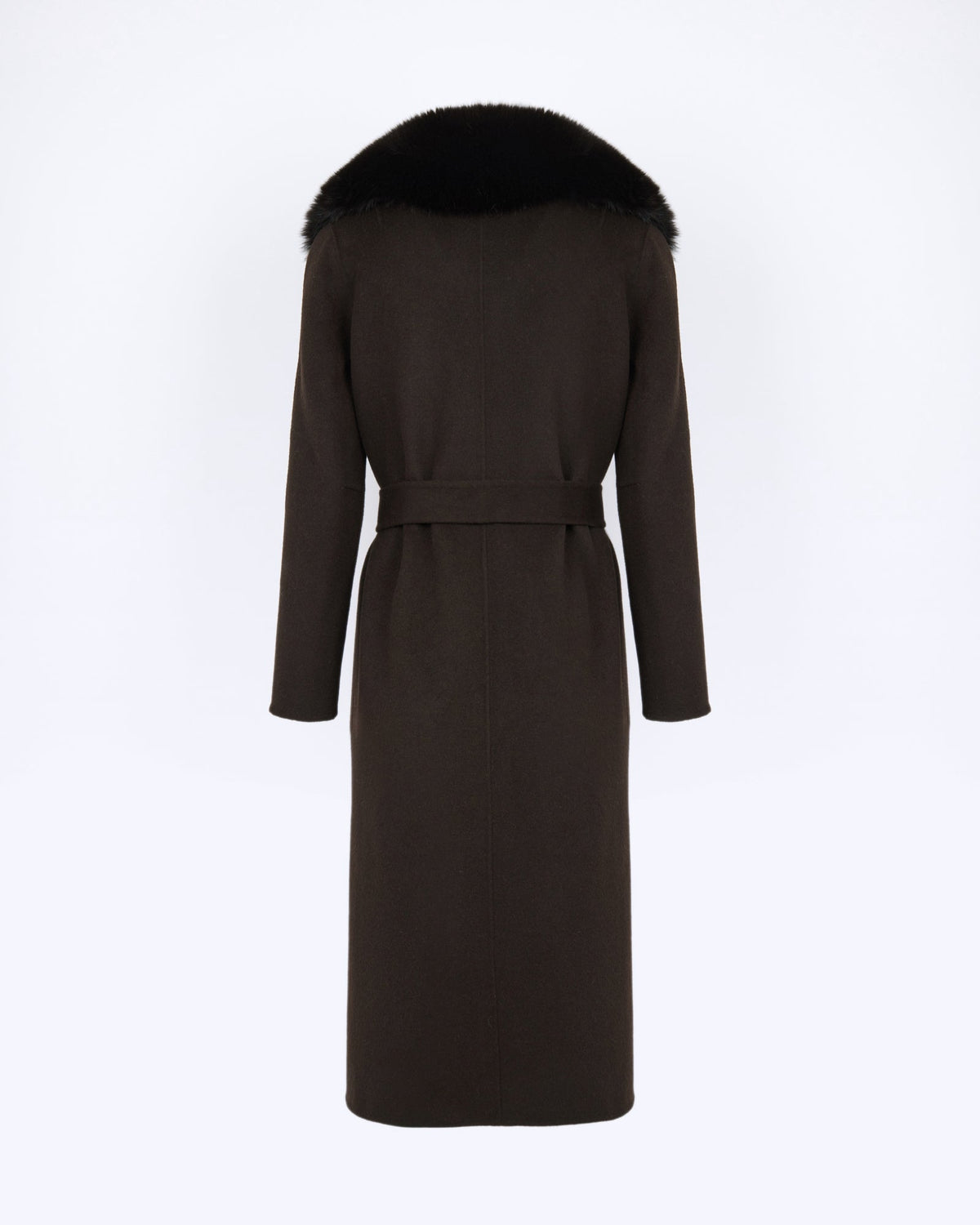 Celestine | Belted Coat with Plush Collar and Lapels - Chestnut – photo 6