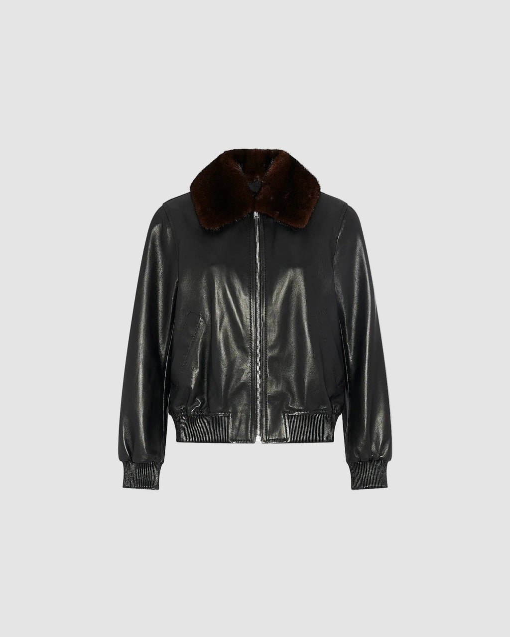 Cordelia | Retro Bomber Jacket with Detachable Collar - Black – photo 5