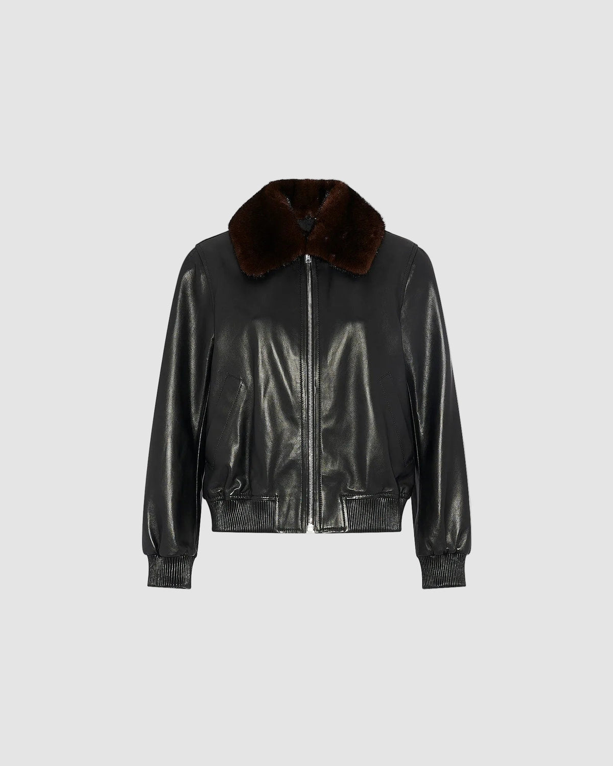 Cordelia | Retro Bomber Jacket with Detachable Collar - Black – photo 5