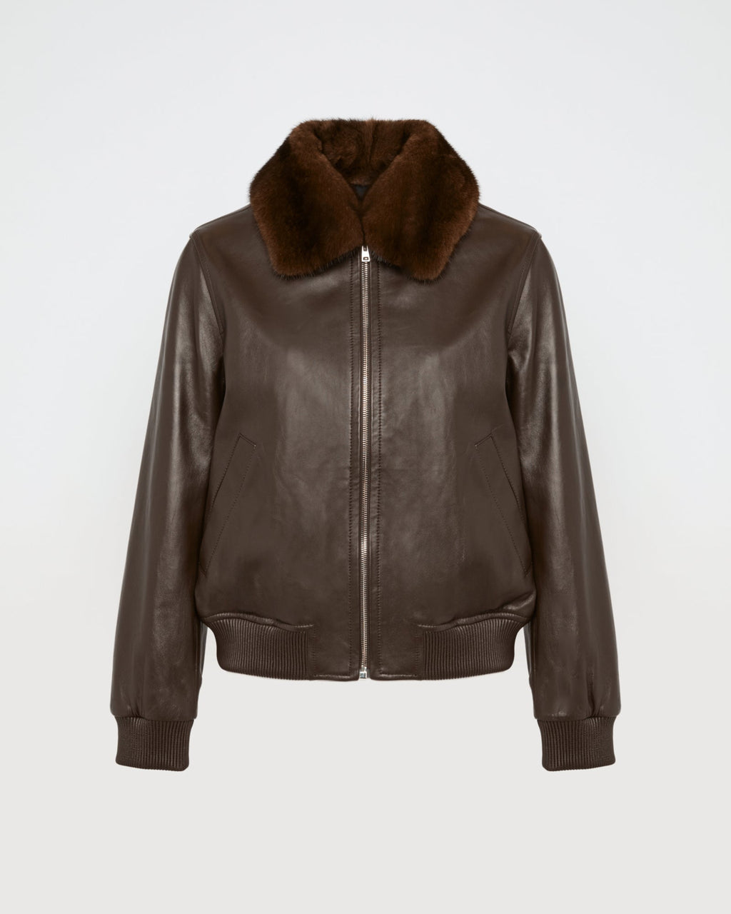 Cordelia | Retro Bomber Jacket with Detachable Collar - Cocoa – photo 5