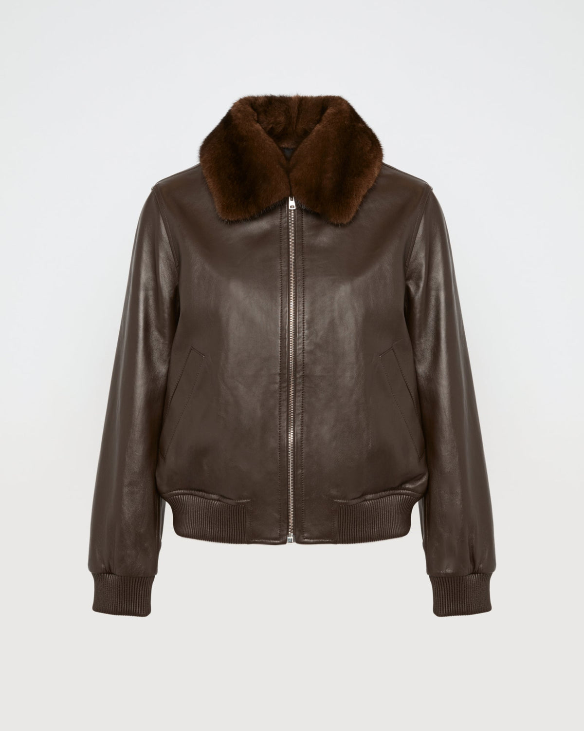 Cordelia | Retro Bomber Jacket with Detachable Collar - Cocoa – photo 5
