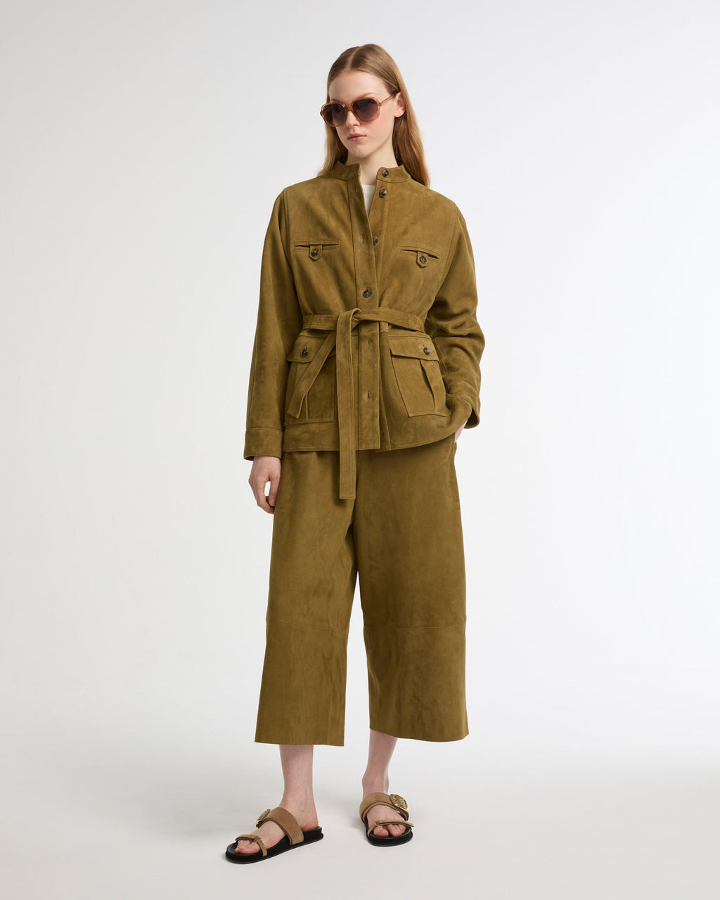 Delphine | Belted Safari Jacket - Sage Green – photo 2