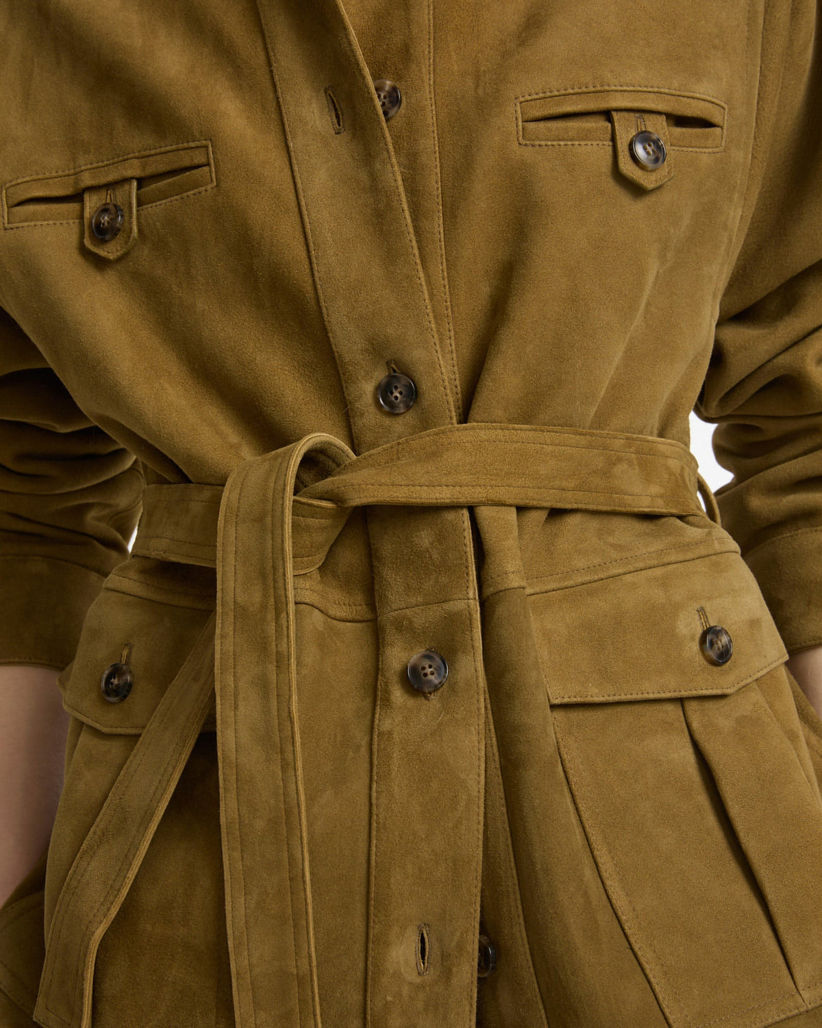 Delphine | Belted Safari Jacket - Sage Green – photo 3
