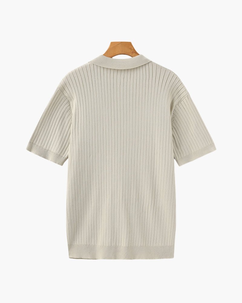Denford Men's Ribbed Knit Polo Shirt – photo 3