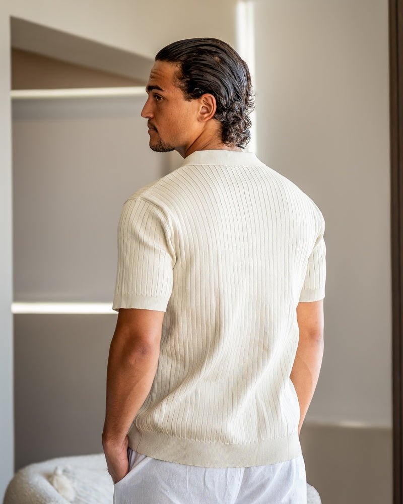 Denford Men's Ribbed Knit Polo Shirt – photo 4