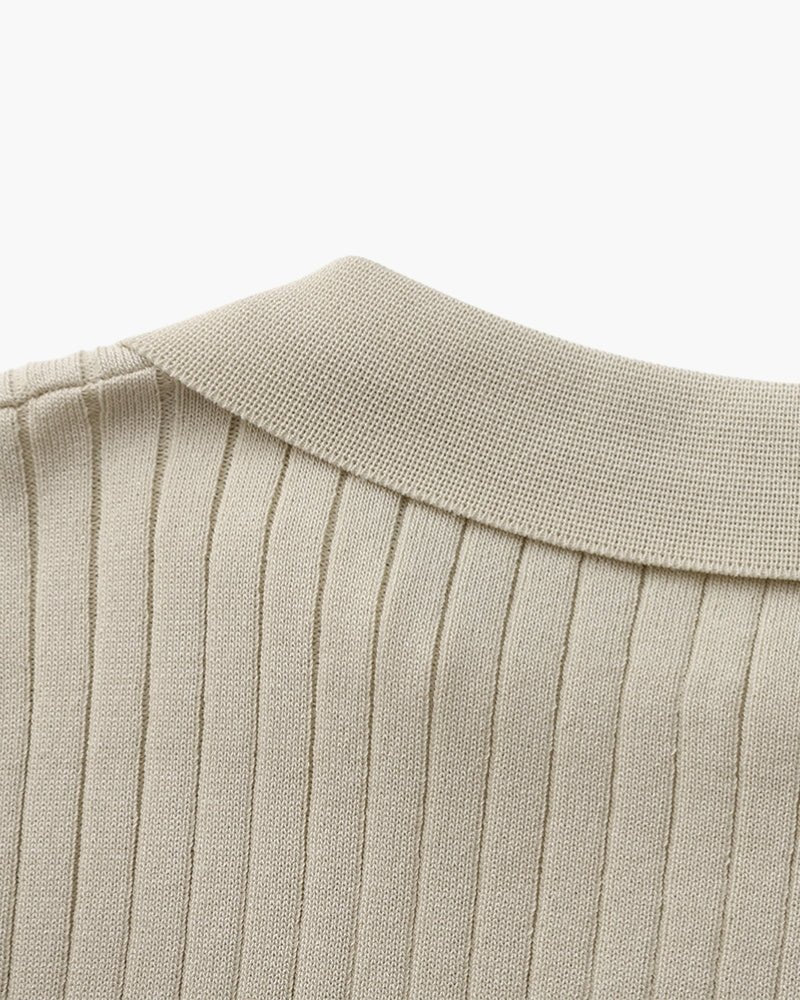 Denford Men's Ribbed Knit Polo Shirt – photo 7