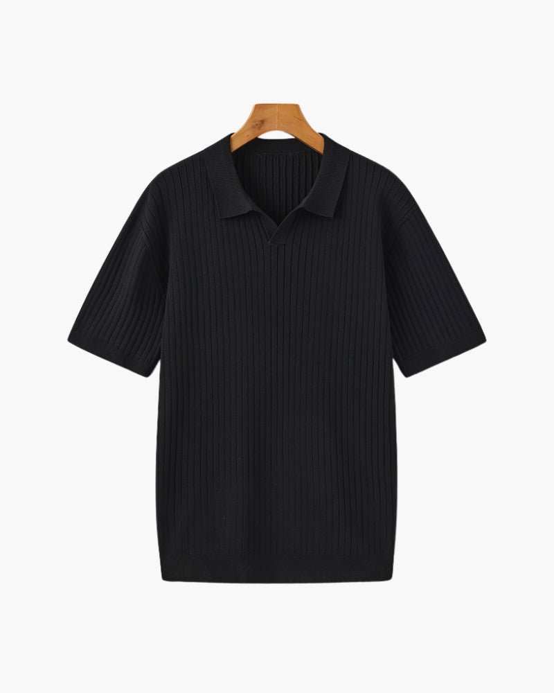 Denford Men's Ribbed Knit Polo Shirt – photo 9