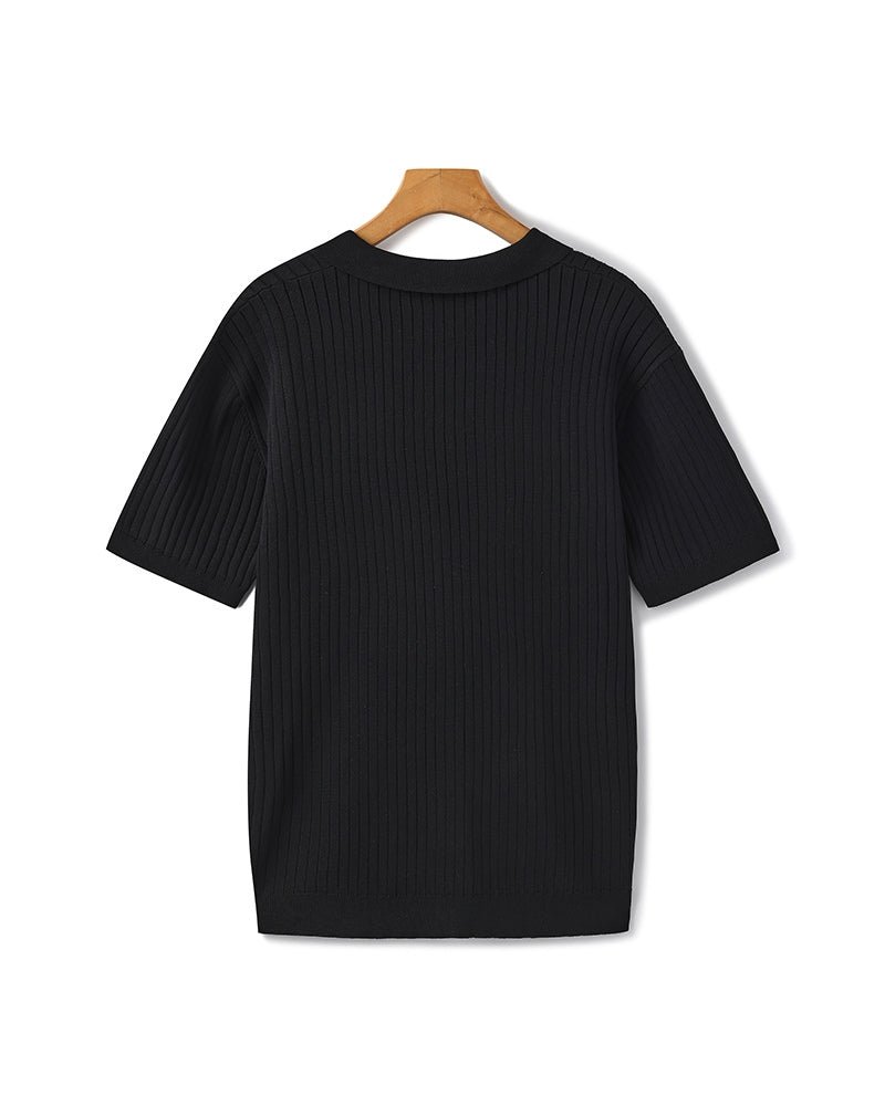 Denford Men's Ribbed Knit Polo Shirt – photo 10