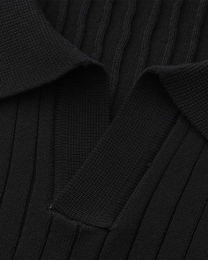 Denford Men's Ribbed Knit Polo Shirt – photo 11