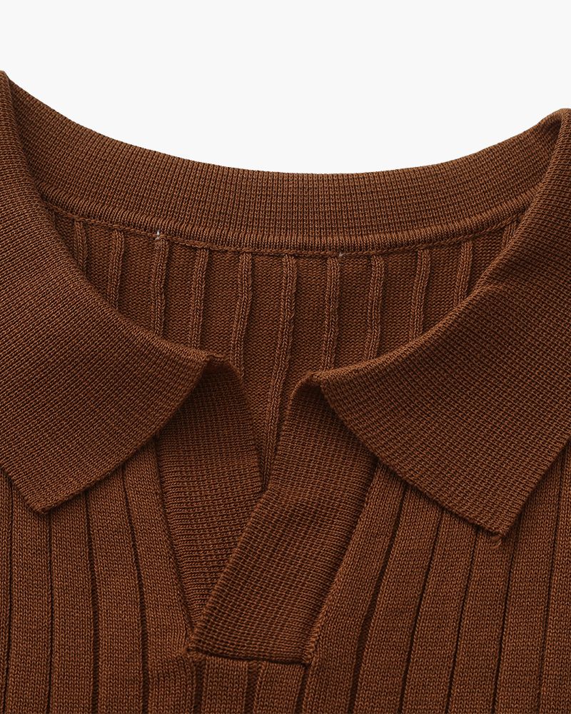 Denford Men's Ribbed Knit Polo Shirt – photo 14