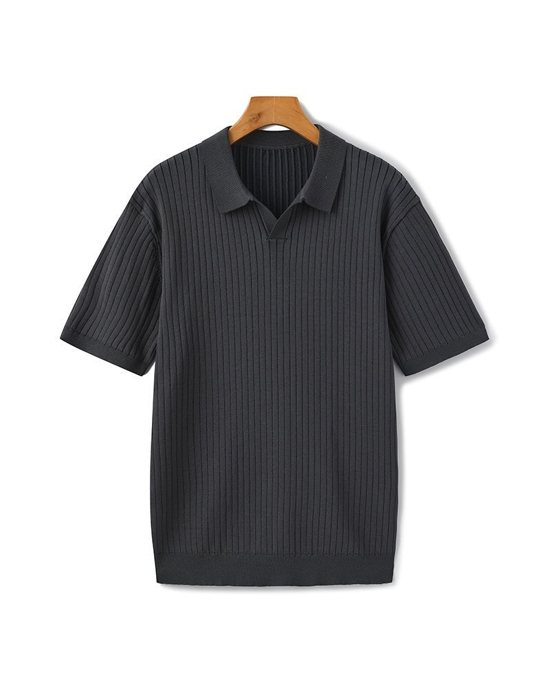 Denford Men's Ribbed Knit Polo Shirt – photo 17