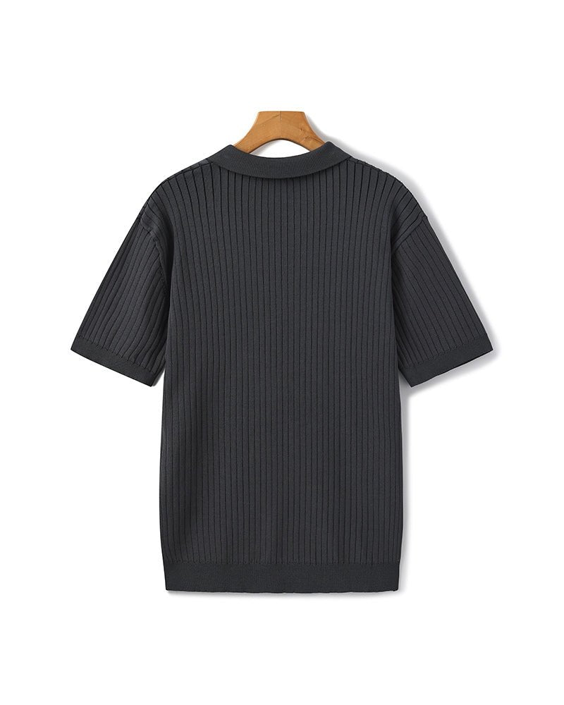 Denford Men's Ribbed Knit Polo Shirt – photo 18
