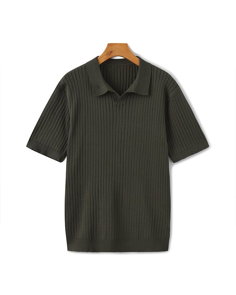 Denford Men's Ribbed Knit Polo Shirt – photo 22