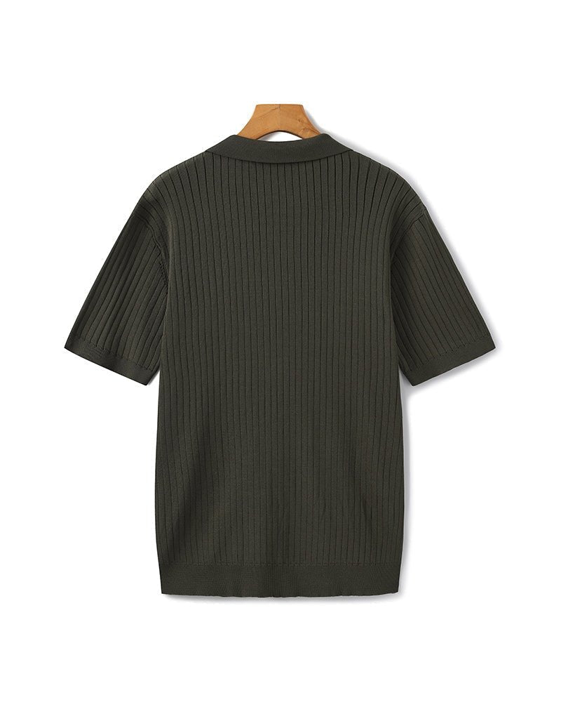 Denford Men's Ribbed Knit Polo Shirt – photo 25
