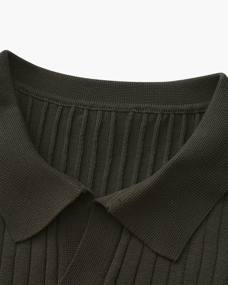 Denford Men's Ribbed Knit Polo Shirt – photo 26