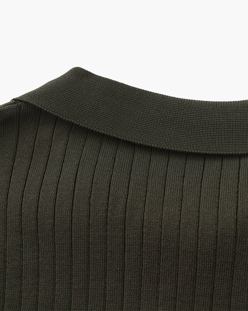 Denford Men's Ribbed Knit Polo Shirt – photo 27