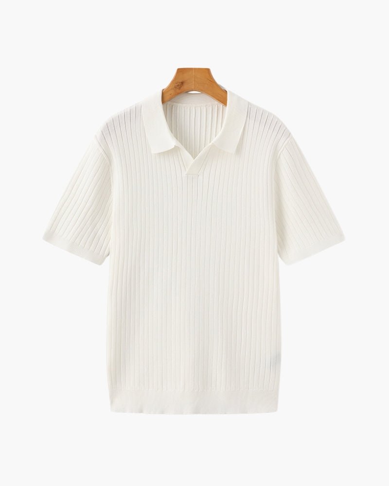 Denford Men's Ribbed Knit Polo Shirt – photo 29