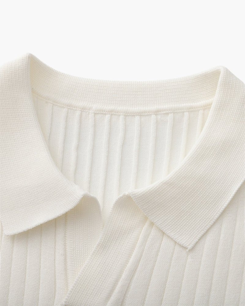 Denford Men's Ribbed Knit Polo Shirt – photo 31