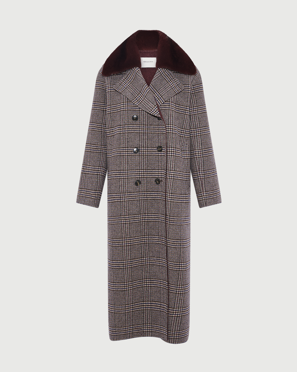 Eleanor | Long Double-Breasted Coat with Detachable Plush Collar - Hazel – photo 5