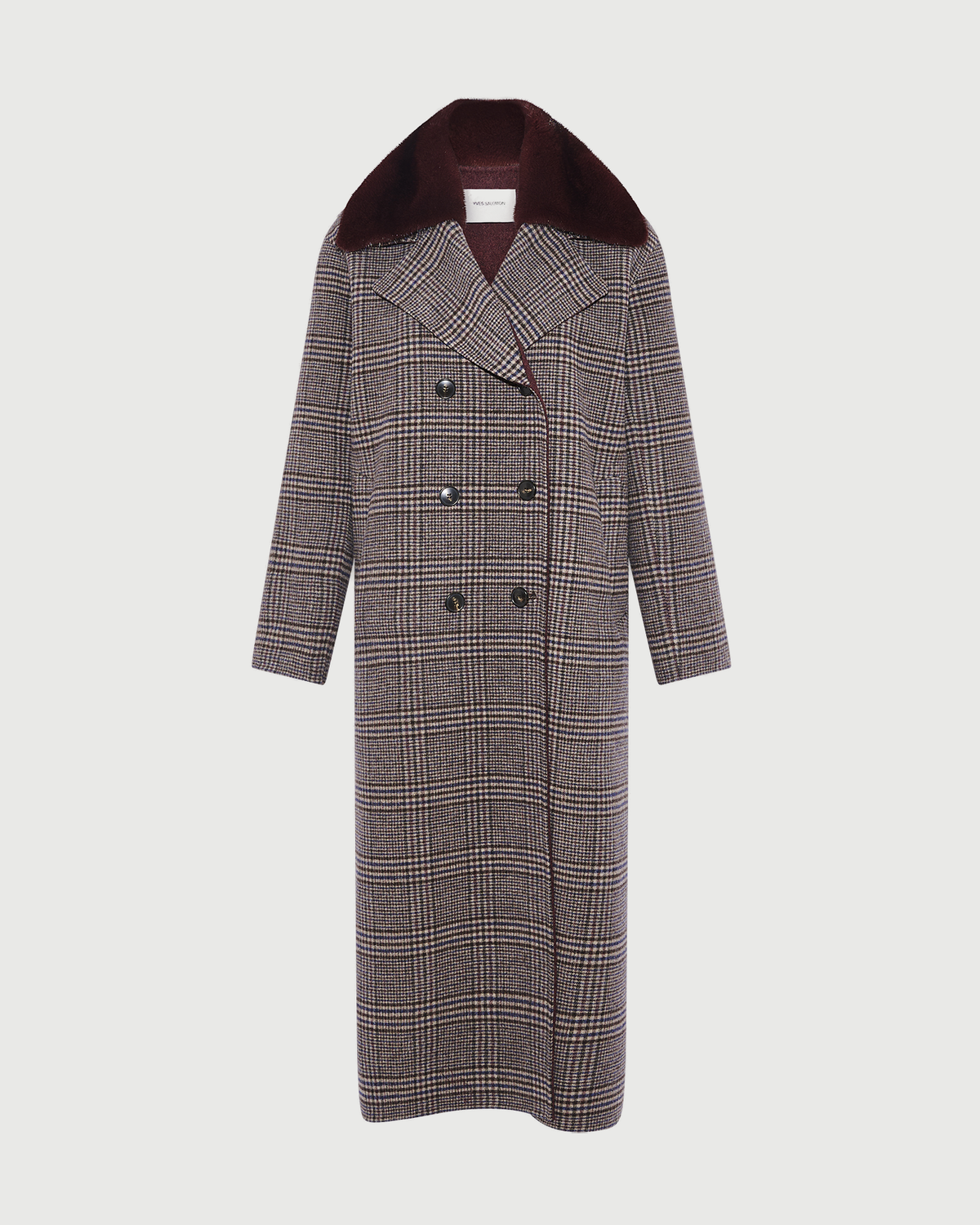 Eleanor | Long Double-Breasted Coat with Detachable Plush Collar - Hazel – photo 5