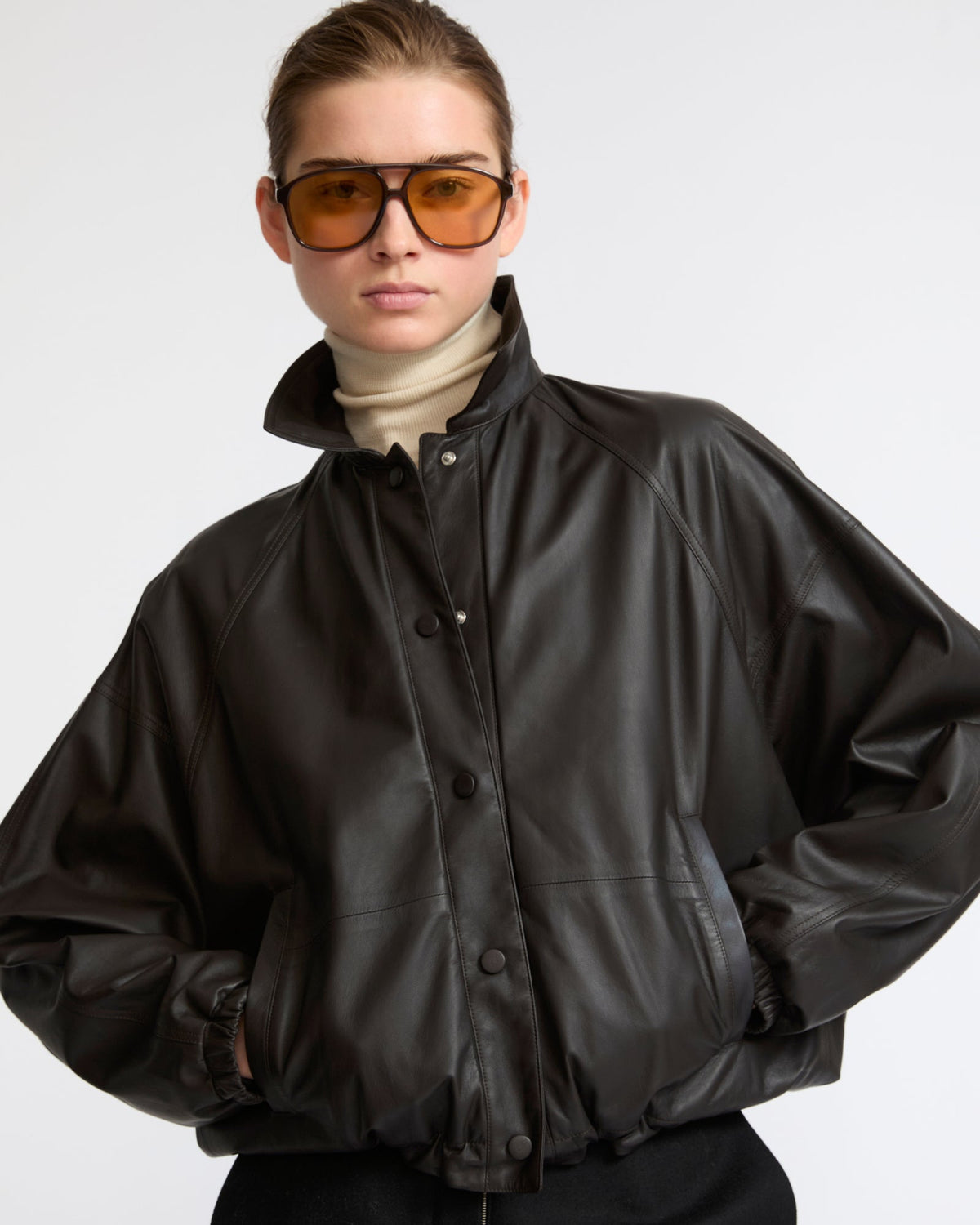 Esme | Clean-Line Short Jacket - Cocoa | Velbrooke