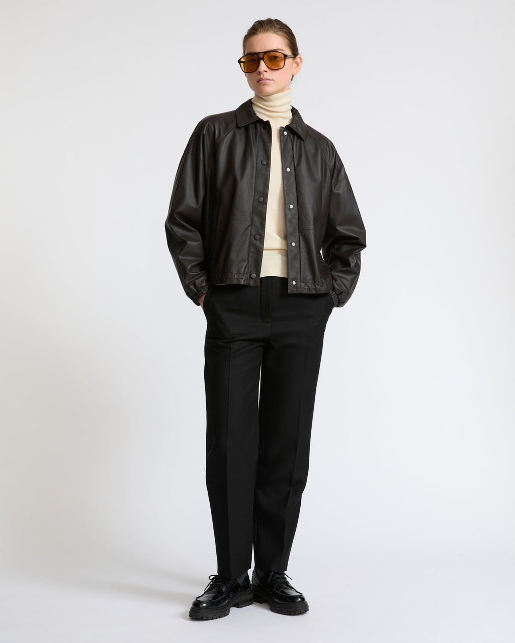 Esme | Clean-Line Short Jacket - Cocoa – photo 3