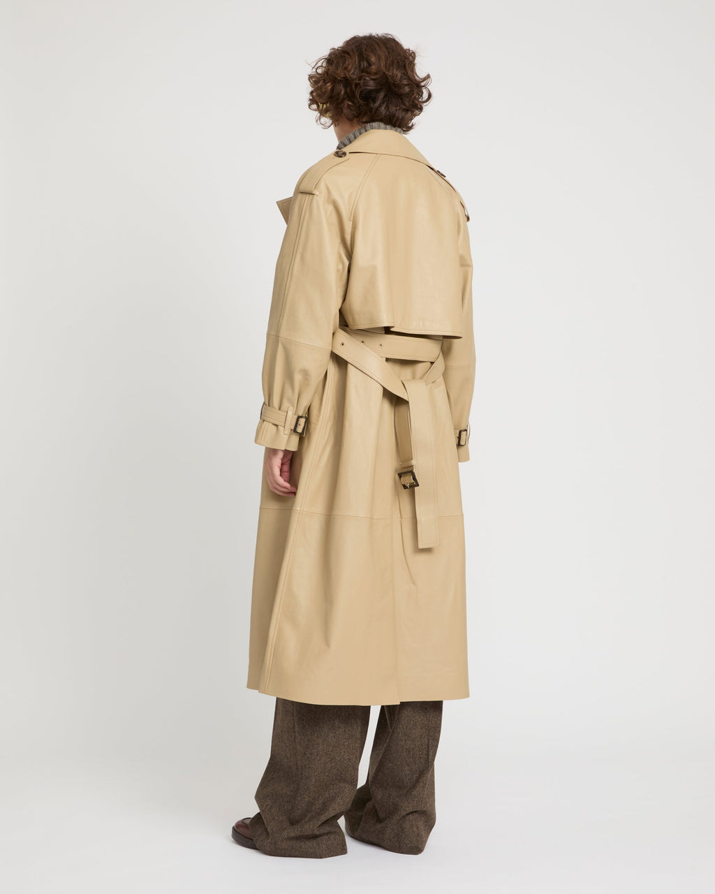 Genevieve | Long Belted Trench Coat - Oat – photo 4