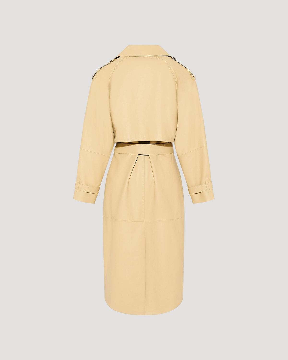 Genevieve | Long Belted Trench Coat - Oat – photo 6