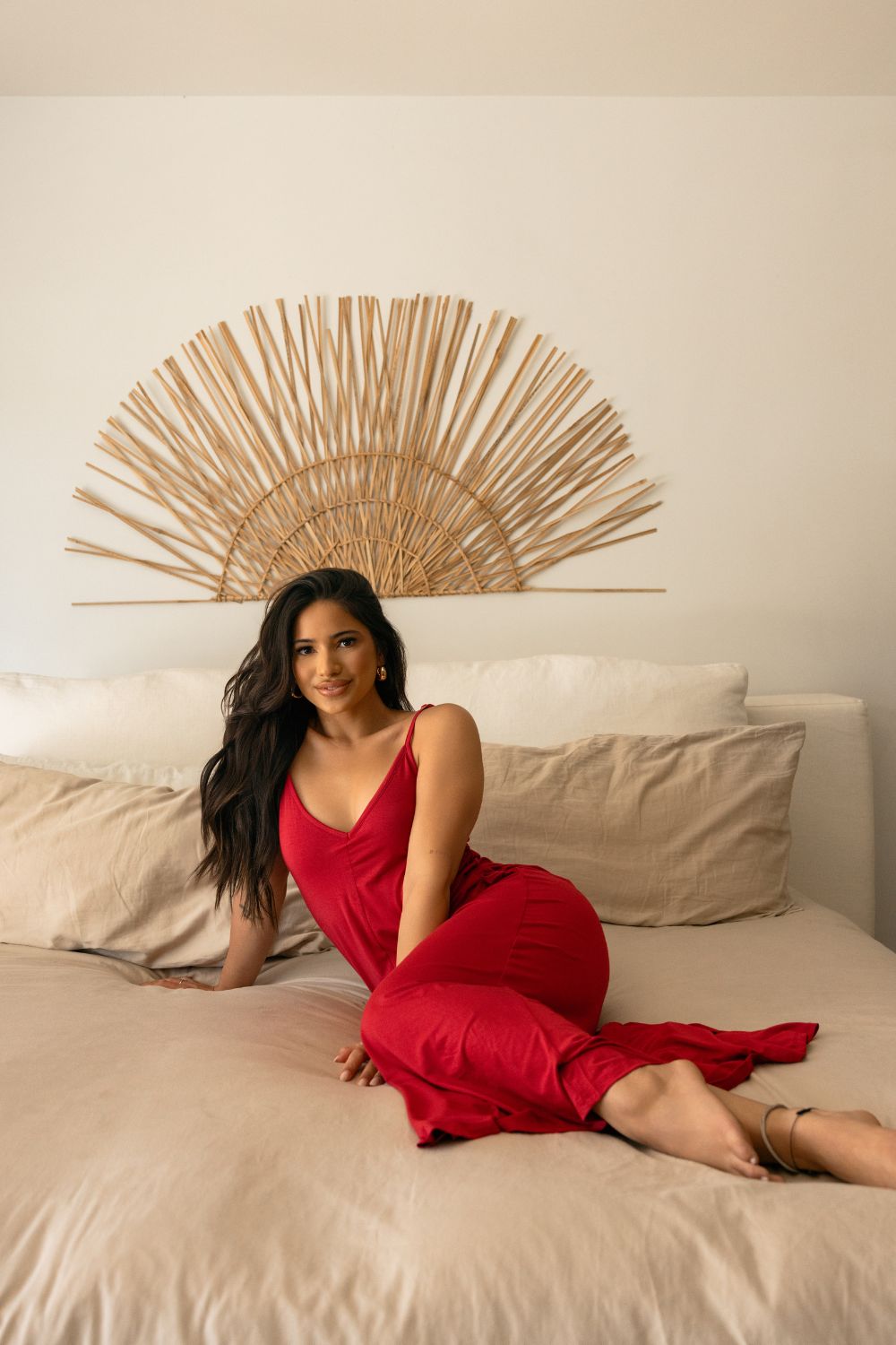 Halden Maxi Lounge Dress - Crimson – photo 3