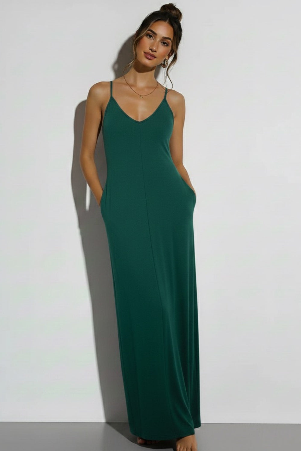 Halden Maxi Lounge Dress - Deep Fern | Velbrooke