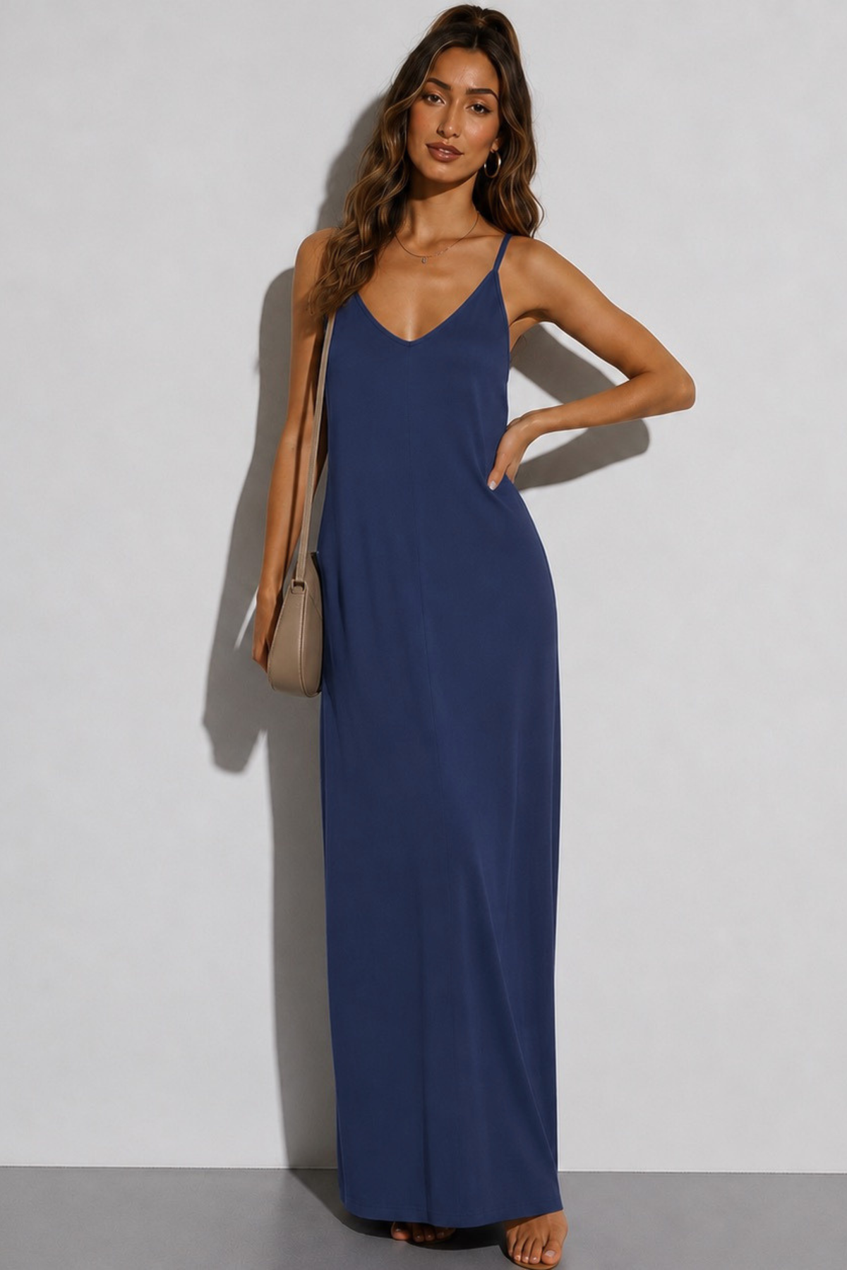 Halden Maxi Lounge Dress - Midnight Navy | Velbrooke