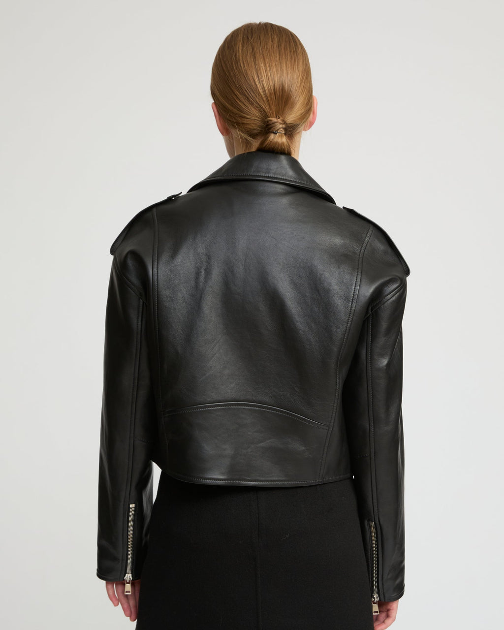Harriet | Cropped Biker Jacket - Black – photo 4