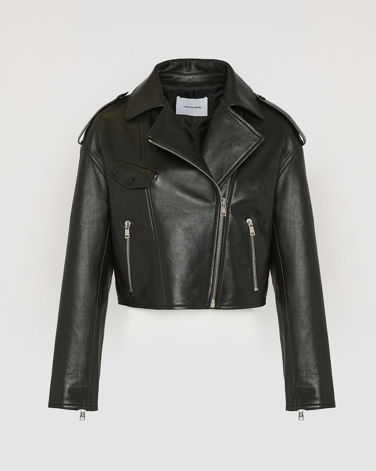 Harriet | Cropped Biker Jacket - Black – photo 5