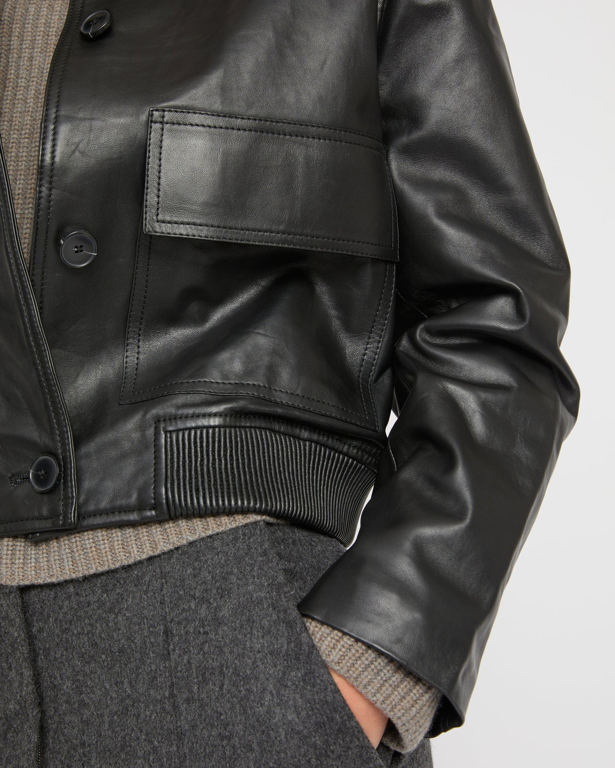 Honor | Round-Collar Cropped Jacket - Black – photo 3