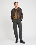 Honor | Round-Collar Cropped Jacket - Cocoa | Velbrooke